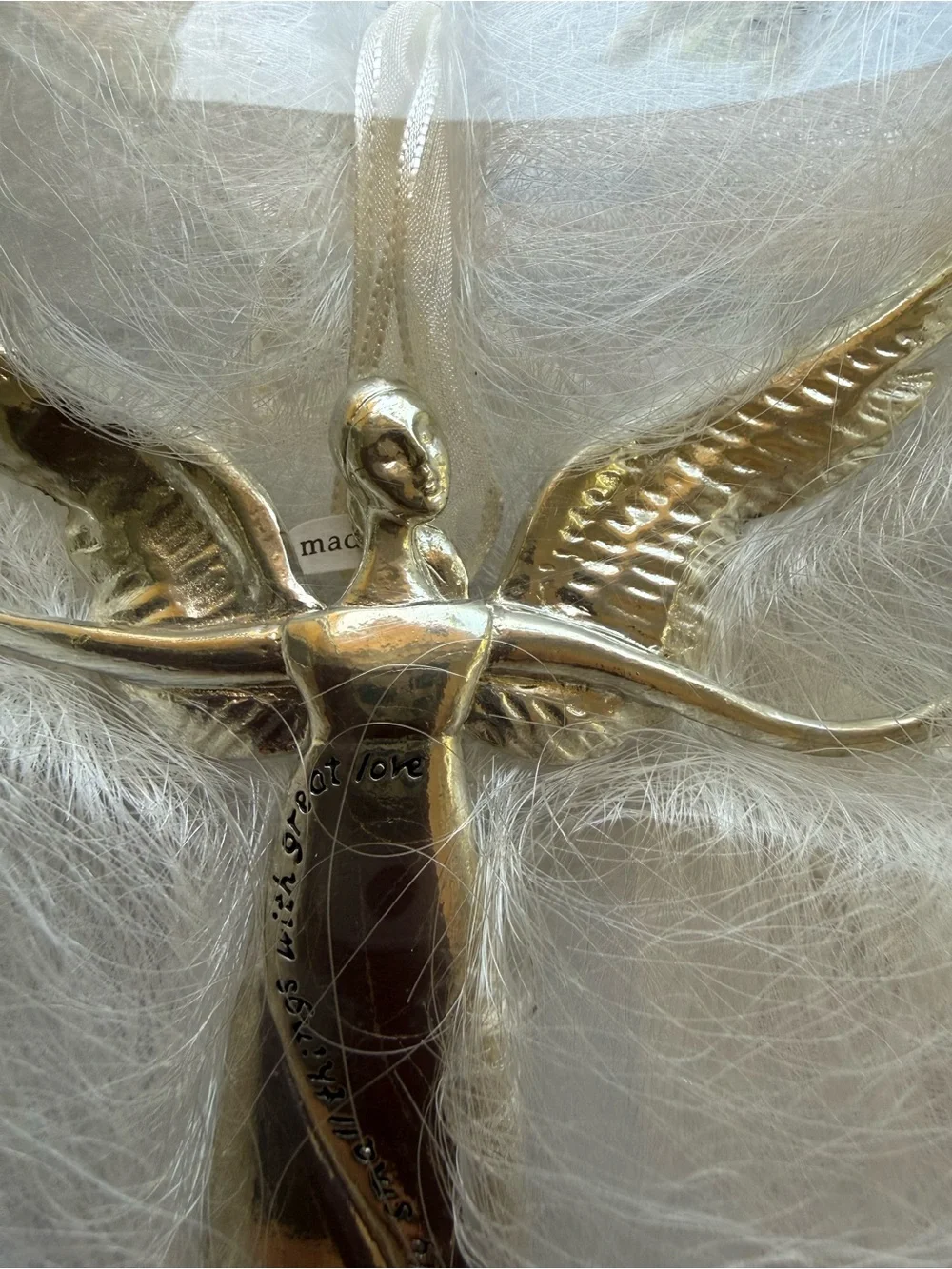 Serenity Mother Teresa Ornament Silver Angel Figurine Wall Home Accent Decorativ